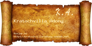 Kratochvilla Adony névjegykártya